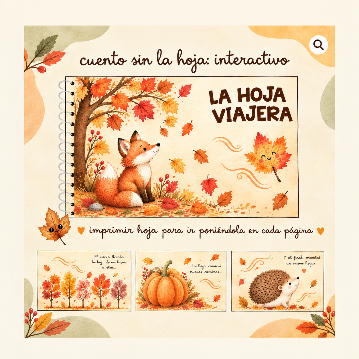 🍂Cuento de otoño: La hoja viajera
