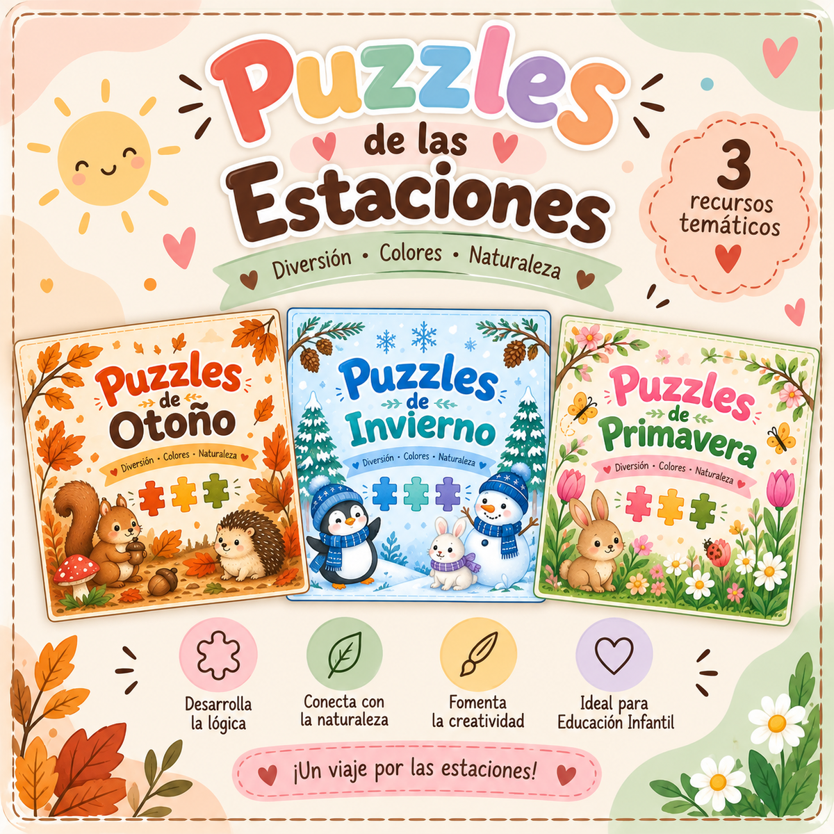 🍂❄️🌸 Pack Puzzles de las Estaciones